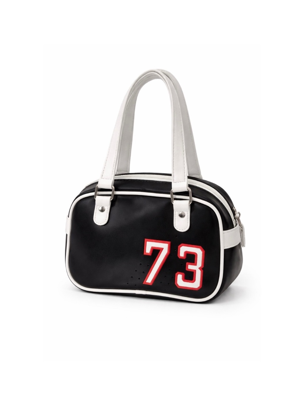 Minnie wrists size Black and White Number 73 Bowling-Style Handbag y2k